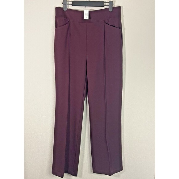 NWT Talbots Pant Wide Leg Maroon Burgundy Medium - Picture 1 of 9